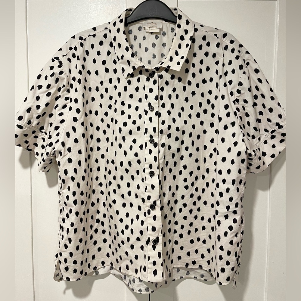Kate Spade Polka Dot Print Button Up Collar Shirt